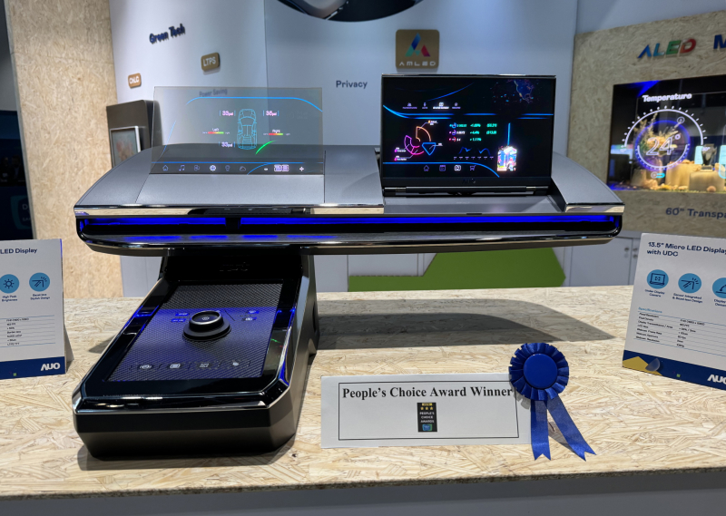 世界杯下单平台网站官网车用Micro LED Display HMI解决方案获&rdquo;最佳车用显示奖&rdquo;，以用户为中心开发，针对前座驾驶与乘客设计兼具娱乐与安全的高画质屏幕，包含车舱前座的Micro LED透明屏幕及全球首款内建镜头的智慧Micro LED显示器